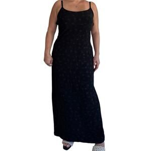 Vintage Jody California Black Sparkle Formal Gown Dress Size 18 USA Made